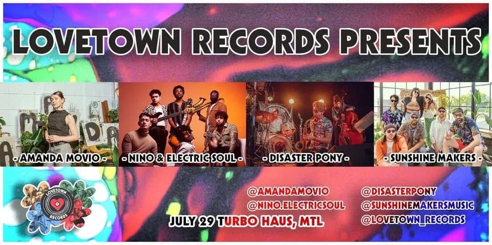 Amanda Movio + Nino & Electric Soul + Disaster Pony + Sunshine Makers