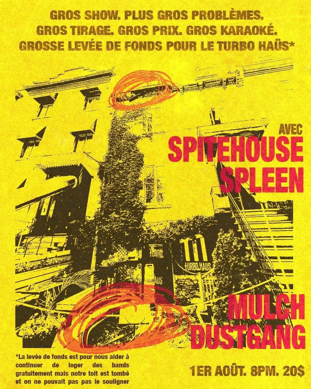 ***Collecte de fonds/ Fundraiser*** Spitehouse + Spleen + Mulch + Dustgang