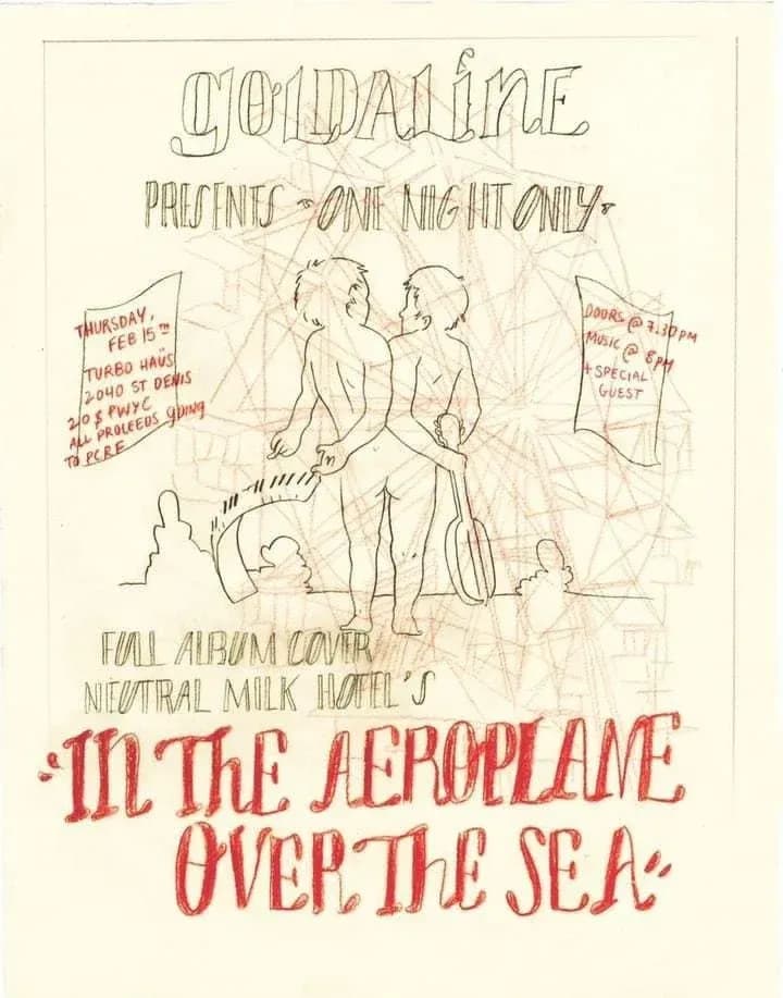 Goldaline playing "Neutral Milk Hotel's classic album "In The Aeroplane Over The Sea" in its entirety for charity!"