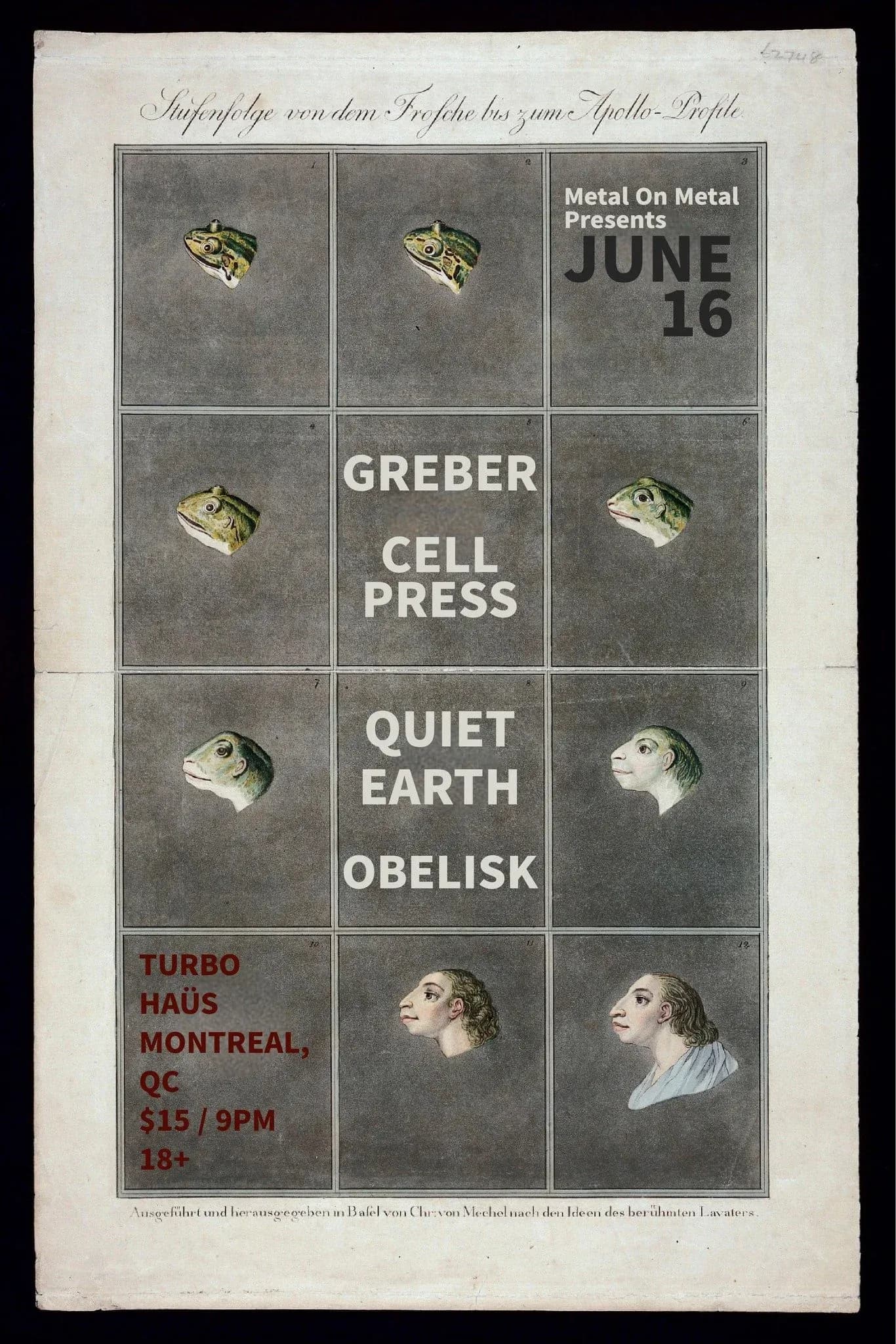 Metal on Metal Presents: Greber + Cell Press + Quiet Earth + Obelisk