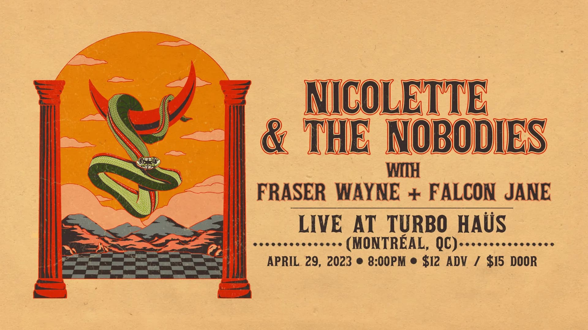 Nicolette & The Nobodies + Fraser Wayne + Falcon Jane
