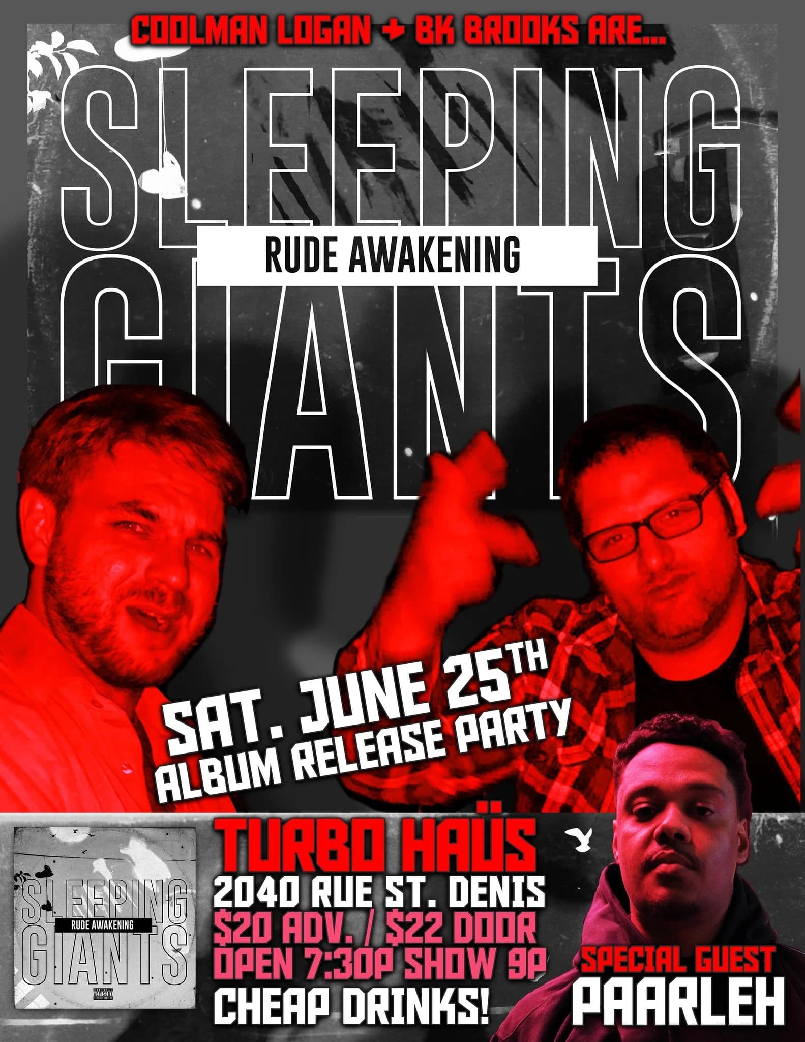 SLEEPING GIANTS - RUDE AWAKENING LANCEMENT D'ALBUM/ALBUM LAUNCH