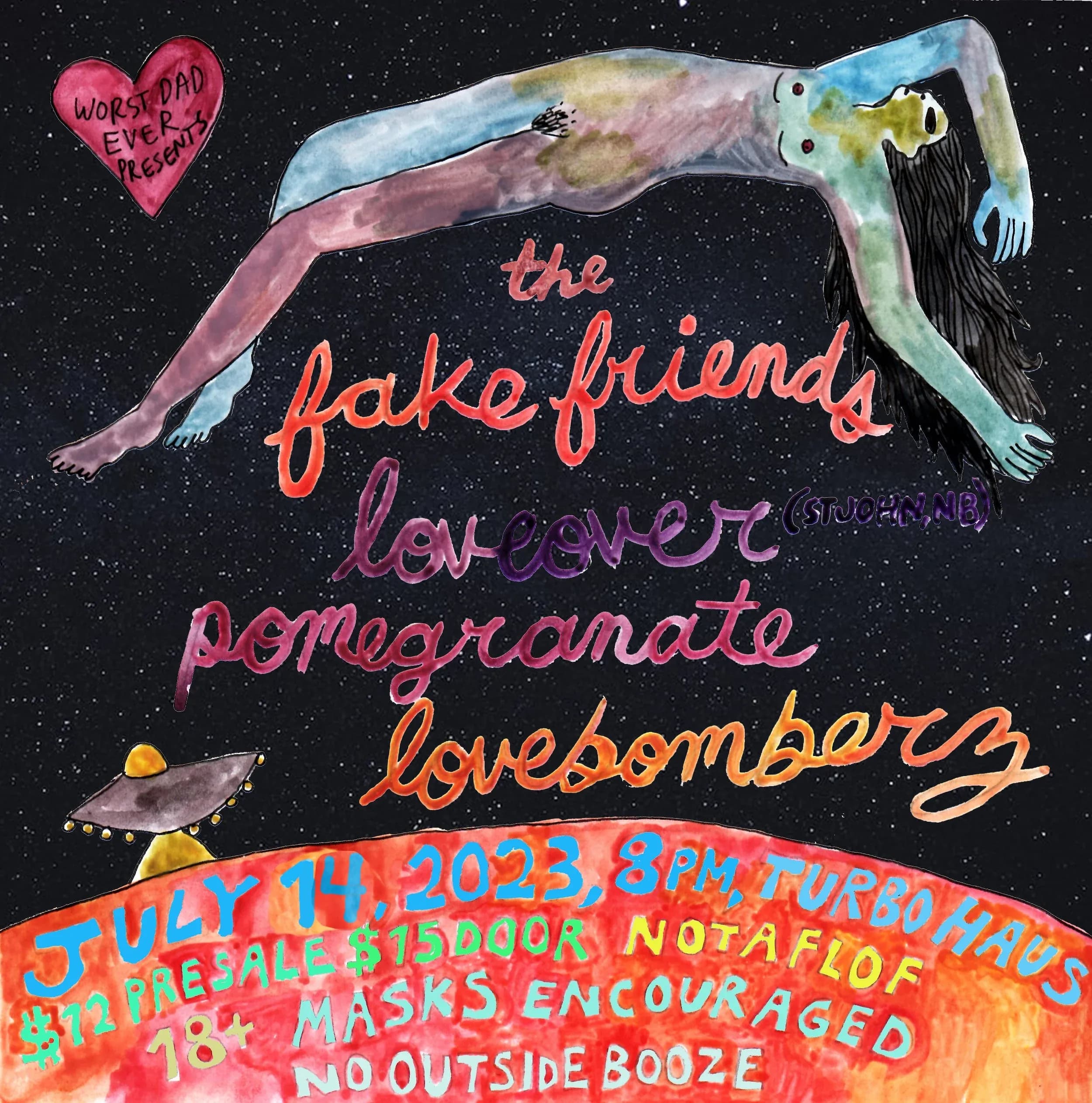 The Fake Friends + Loveover + Pomegranate + Lovebomberz