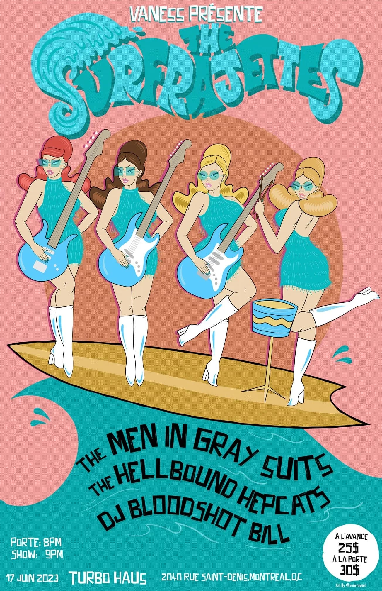 The Surfrajettes + The Men in Gray Suits + Hellbound Hepcats + DJ Bloodshot Bill